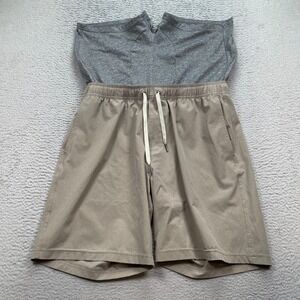 Fair Harbor Hybrid Swim Trunks Men's XL (36x8") Lined Tan Stretch Drawstring